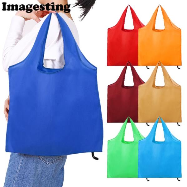 Túi mua sắm vải polyester chống nước thân thiện với môi trường thiết kế gấp gọn tiện dụng