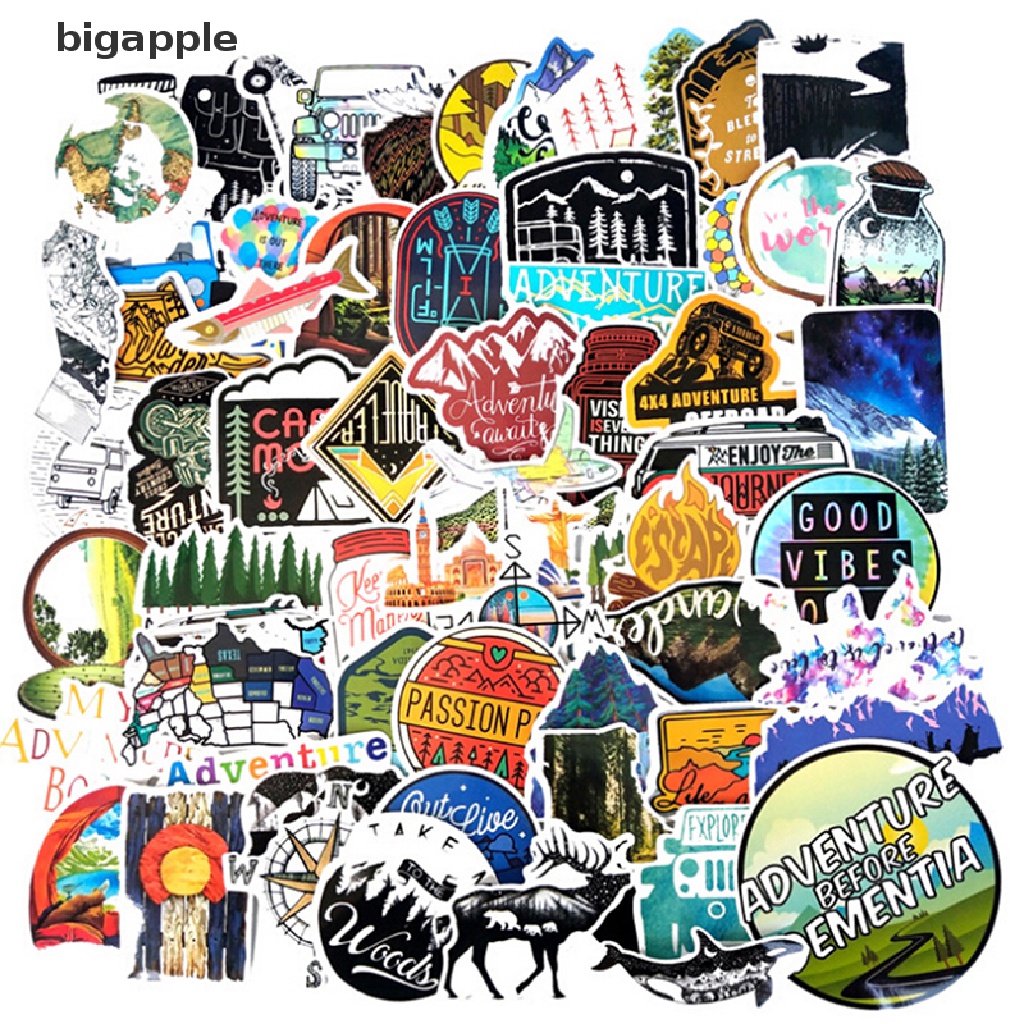 Set 65 Miếng Dán PVC Chống Thấm Nước Hình Phong Cảnh RDG