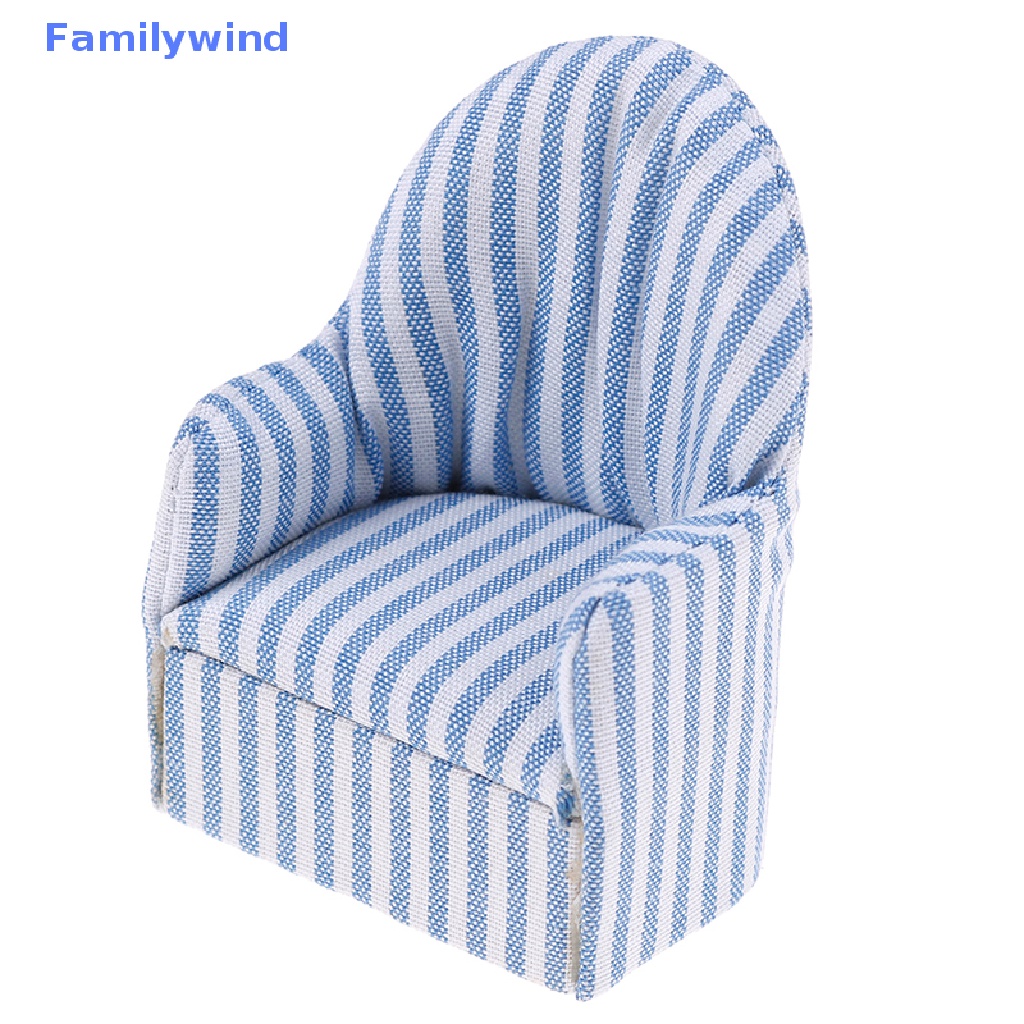 Mô Hình Ghế sofa Họa Tiết Kẻ Sọc Trang Trí Nhà Búp Bê Tỉ Lệ 1: 12