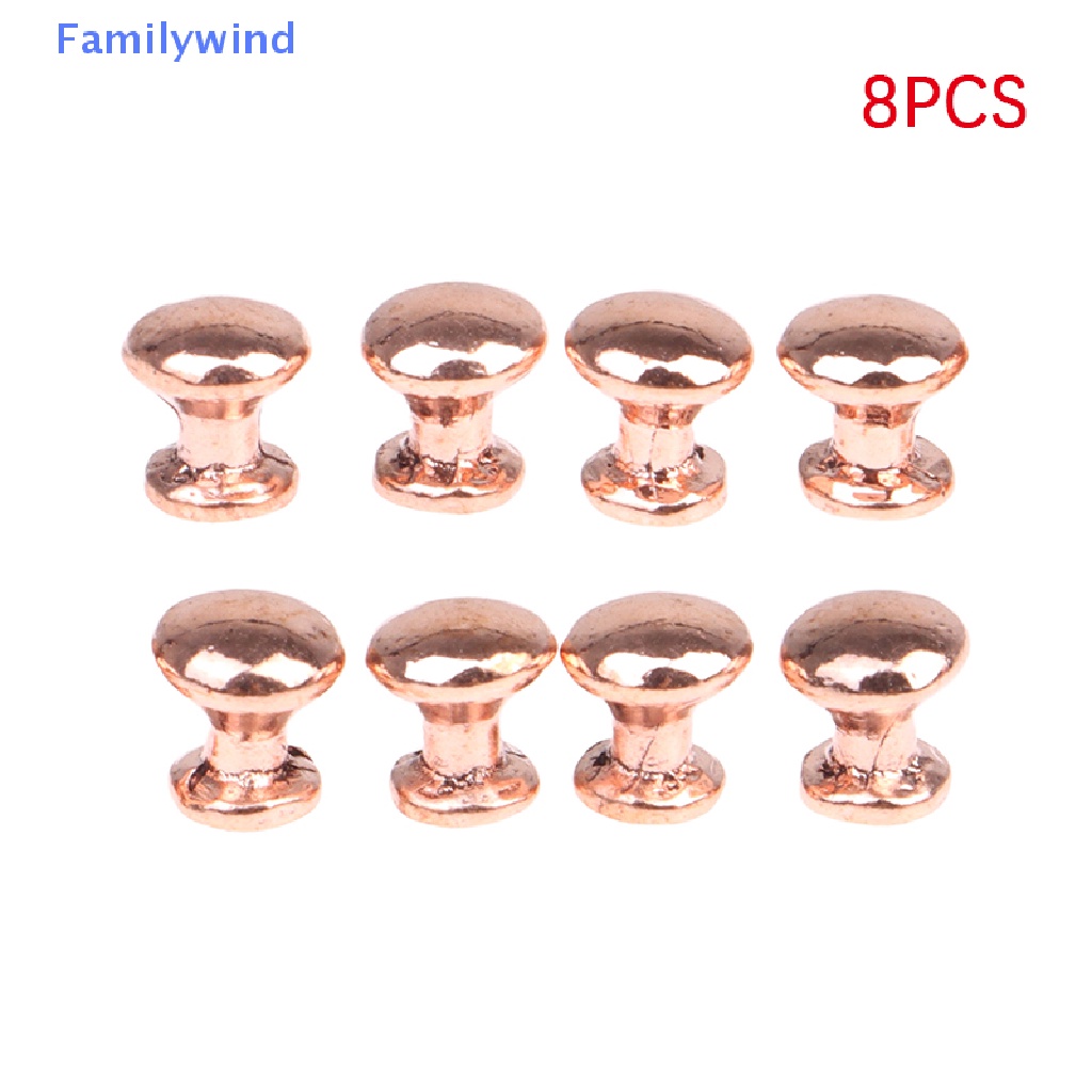 Set 8 Tay Nắm Cửa / Ngăn Kéo Tủ Hình Tròn Trang Trí Nhà Búp Bê Tỉ Lệ 1: 12