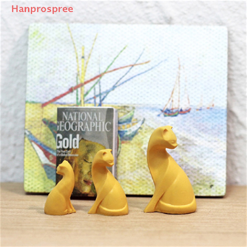 Set 3 Mô Hình Mèo Bằng Nhựa Resin Trang Trí Nhà Búp Bê