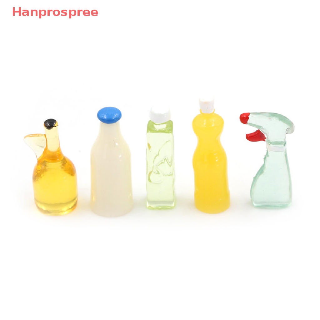 Set 5 Bình Nhựa Đựng Hoa Quả 3cm Tỉ Lệ 1: 12 Trang Trí Nhà Búp Bê