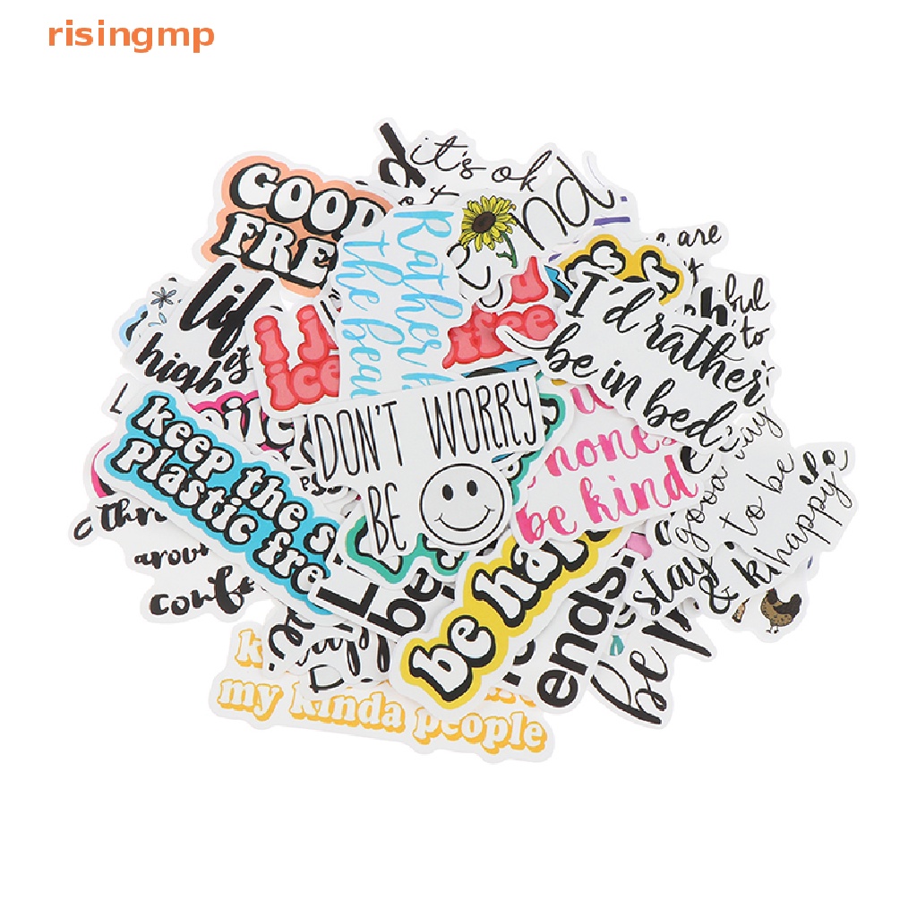 Set 50 Sticker Dán Laptop / Máy Tính In Câu Trích Dẫn Tiếng Anh