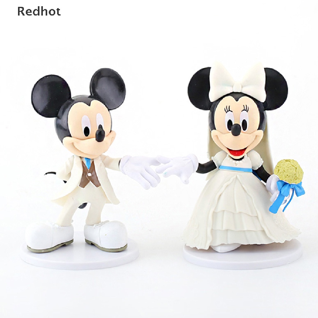 DISNEY Bộ 2 Món Đầm Trắng In Hình Chuột Mickey Minnie Cho Cặp Đôi