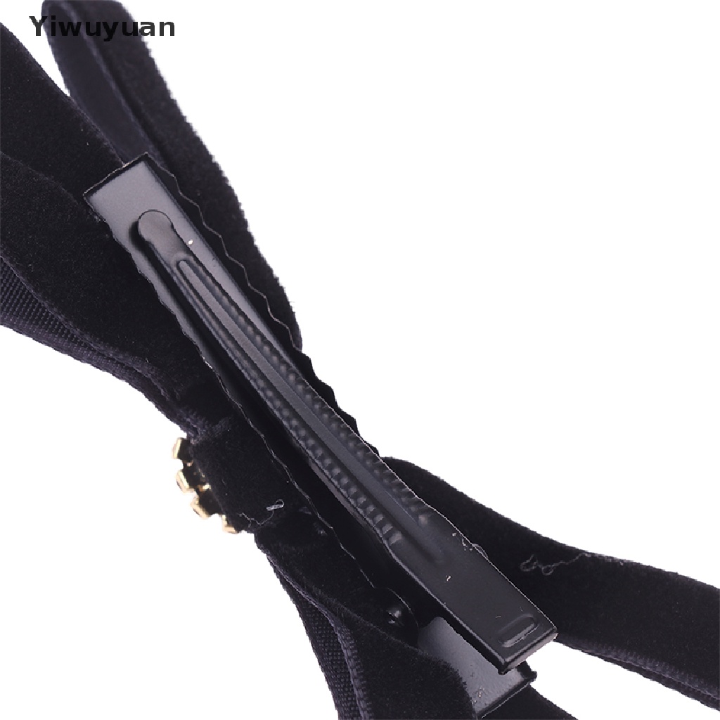 1 Kẹp Tóc Nơ Đen Đính Đá Thời Trang