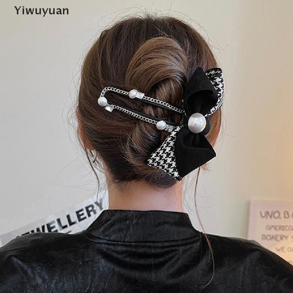 &lt; Yiwuyuan &gt; Kẹp Tóc Hình Nơ Đen Thanh Lịch Dành Cho Nữ Giảm Giá