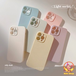 Ốp điện thoại màu trơn Macaron đơn giản cho Iphone 11 15 16 Pro Max 12 14 13 Pro Max Bảo vệ ống kính Vỏ điện thoại mềm chống sốc