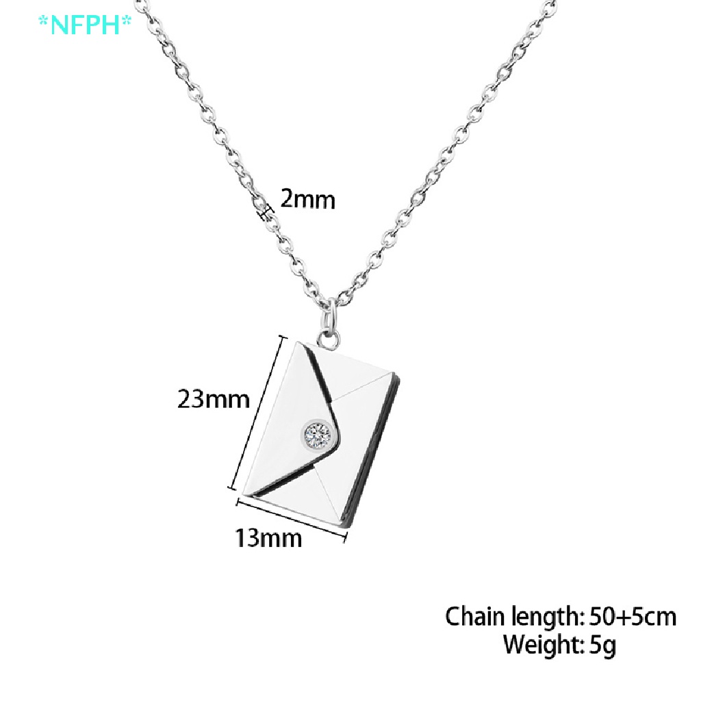 Nfph > Vòng cổ Thép Titan Mặt Hình Phong Thư Sáng Tạo Lãng Mạn Khắc Chữ Hiding Love You Trang Sức Cho Cặp Đôi Mới