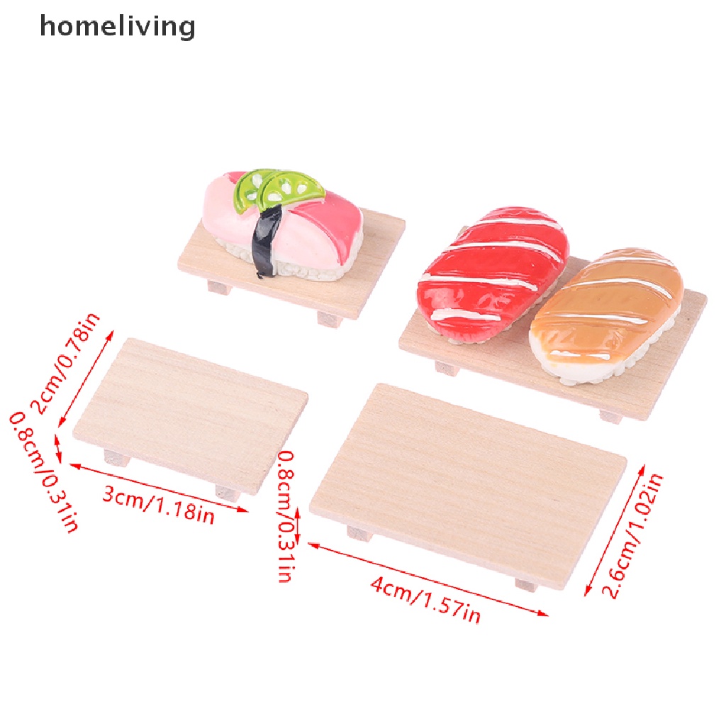 1 Bộ Dĩa Sushi Trái Cây Trang Trí Nhà Búp Bê Tỉ Lệ 1: 12