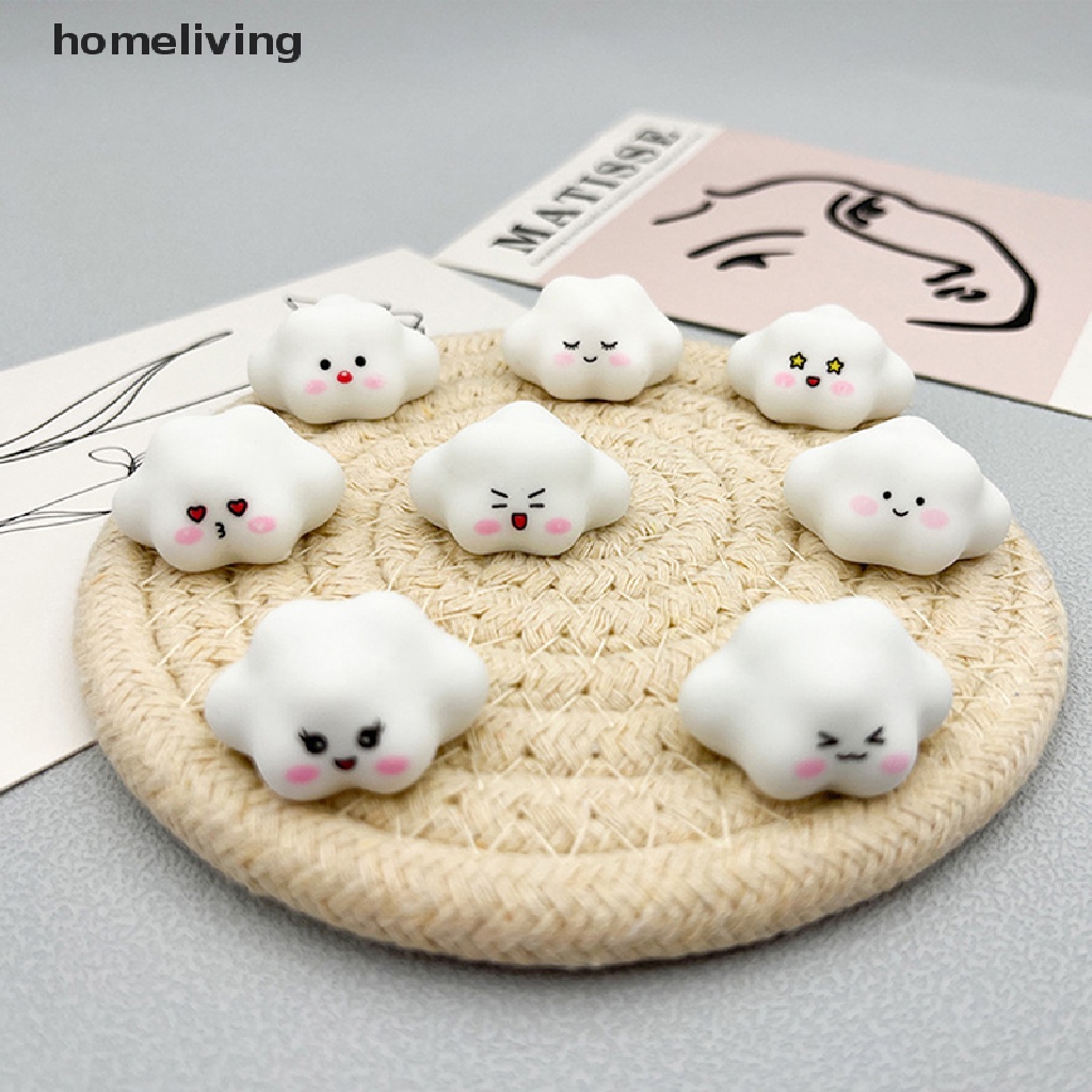 Bộ 2 Phụ Kiện Trang Trí Hình Đám Mây 3D Bằng Nhựa Resin Dạ Quang Dễ Thương DIY