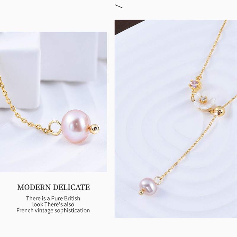 Vòng Cổ Tua Rua Dài Hình Hoa Vỏ Sò Đính Ngọc Trai Thời Trang Mùa Hè Hàn Quốc Cho Nữ