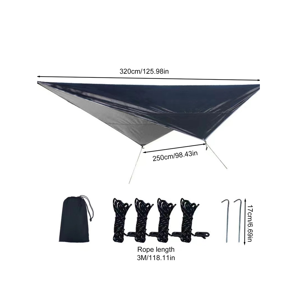 Lều Vải Oxford Che Nắng Chống Mưa Hình Viên Kim Cương Màu Đen / Bạc Dùng Khi Đi Cắm Trại Ngoài Trời