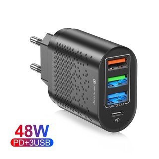 Củ sạc 3 cổng usb + pd type-c 3.1a tiện dụng mang theo du lịch