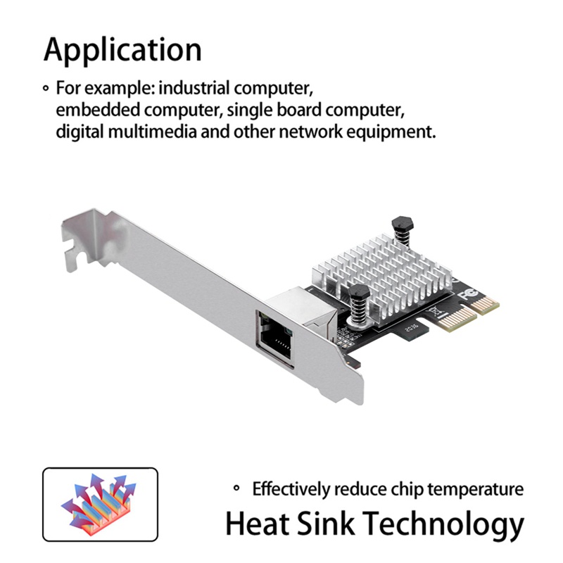 Thẻ Mạng LAN IOCREST 2.5G Kèm 1 Cổng 2500Mbps PCIe 2.5G RJ45 LAN RTL8125B Chip