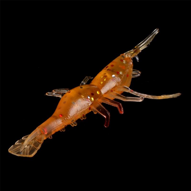 Mồi Câu Cá Nhân Tạo Hình Tôm Mềm Trong Suốt 8cm / 3.6g Tiện Dụng