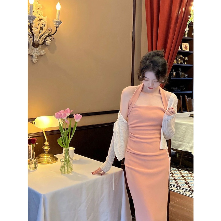 TIANLEYU váy maxi nữ đầm body phong cách Hàn Quốc 15Z23040825