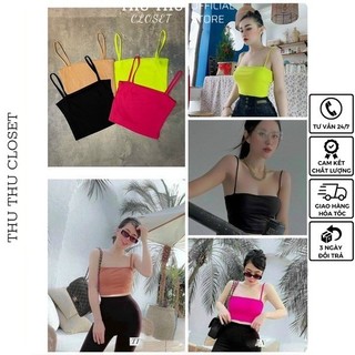 Áo hai dây hai lớp trơn. 4 màu