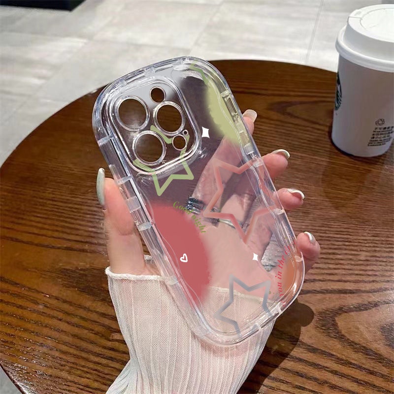✅Ốp Điện Thoại Mềm Trong Suốt Chống Văng Hình Ngôi Sao Năm Cánh Cho Apple Iphone 7 Xs Max 12 / 11 / 13 Xr 14 8p