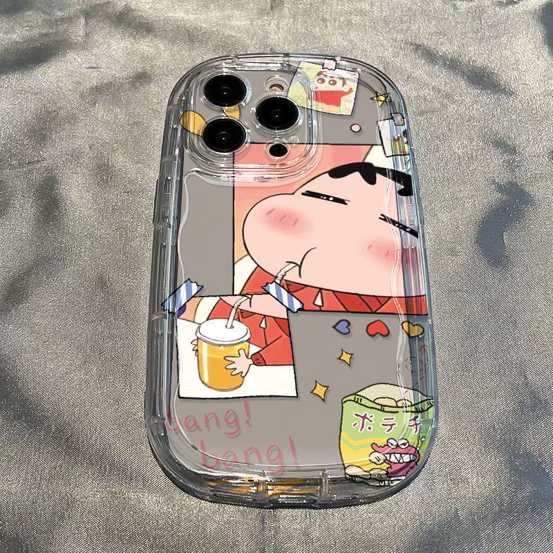 ✅Ốp Điện Thoại Dẻo Trong Suốt Họa Tiết Hoạt Hình Cậu Bé Bút Chì Cho iPhone1412 / 11s13 xr / 8p7 promax