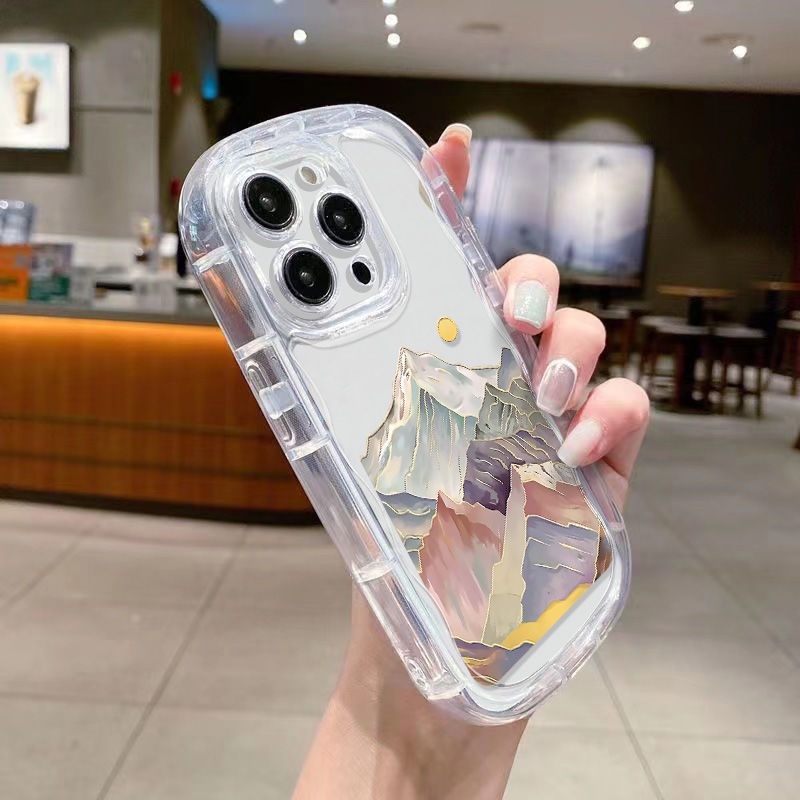 ✅Ốp Điện Thoại Mềm Trong Suốt Chống Sốc Hình Ngọn Núi Cho Apple Iphone 12iphone14 7 xr / 8p / promax13 11xs MJ7G