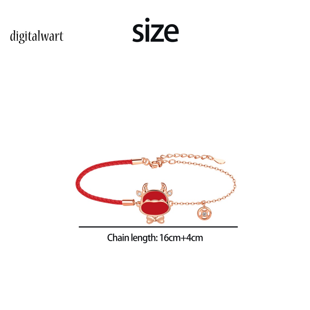 Kỹ Thuật Số| Vòng Tay Dây Bện Màu Đỏ May Mắn Có Thể Điều Chỉnh Kích Thước Dành Cho Nữ