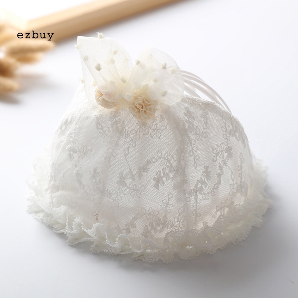 Mũ Trùm Đầu Thoáng Khí Phối Ren Hình Tai Thỏ Thời Trang Mùa Hè Cho Bé