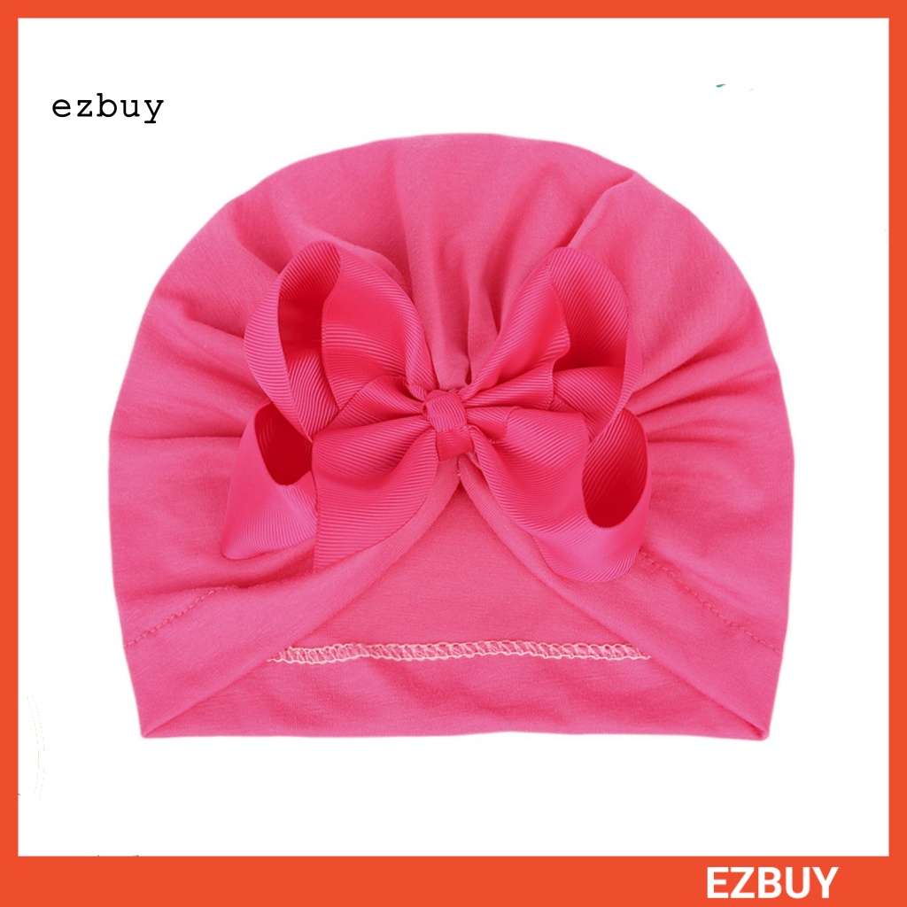 Mũ Trùm Đầu Giữ Ấm Thoáng Khí Bằng Cotton Polyester Đính Nơ Dễ Thương Cho Bé