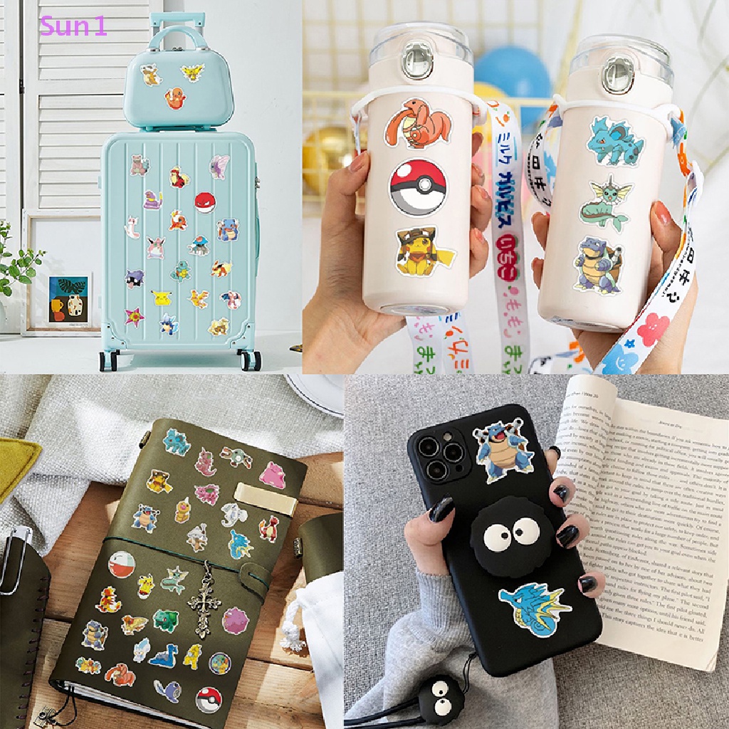 Set 50 Sticker Dán Trang Trí Hình Hoạt Hình Pokemon Đáng Yêu