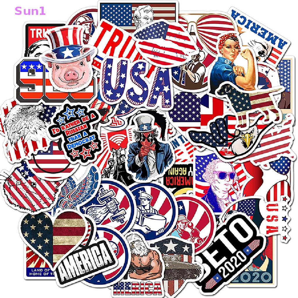 Set 50 Miếng Dán PVC Họa Tiết Graffiti 4th Độc Đáo Trang Trí Vali Đàn Guitar