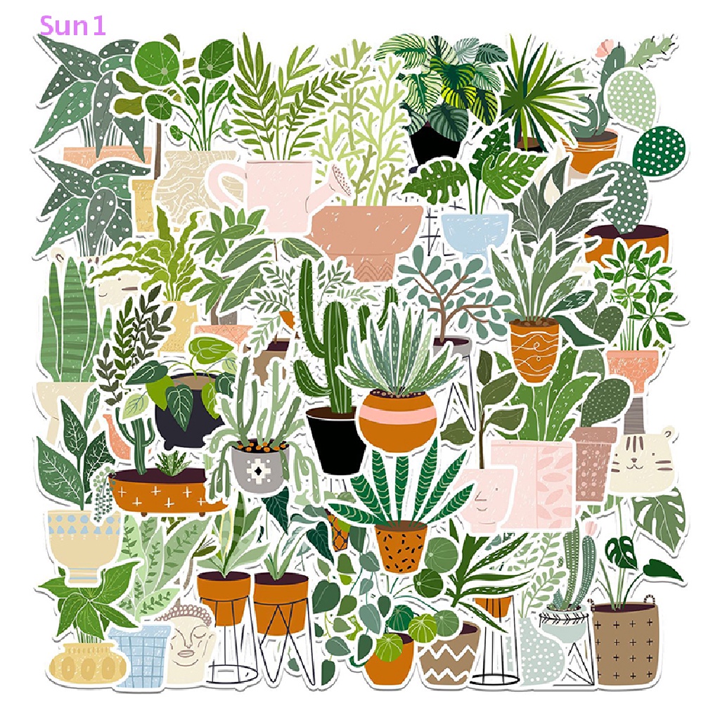 Sun1 > 44 Nhãn Dán Graffiti Họa Tiết Cây Xanh Hoạt Hình Trang Trí Hành Lý / Xe Hơi / Máy Tính Bảng / Điện