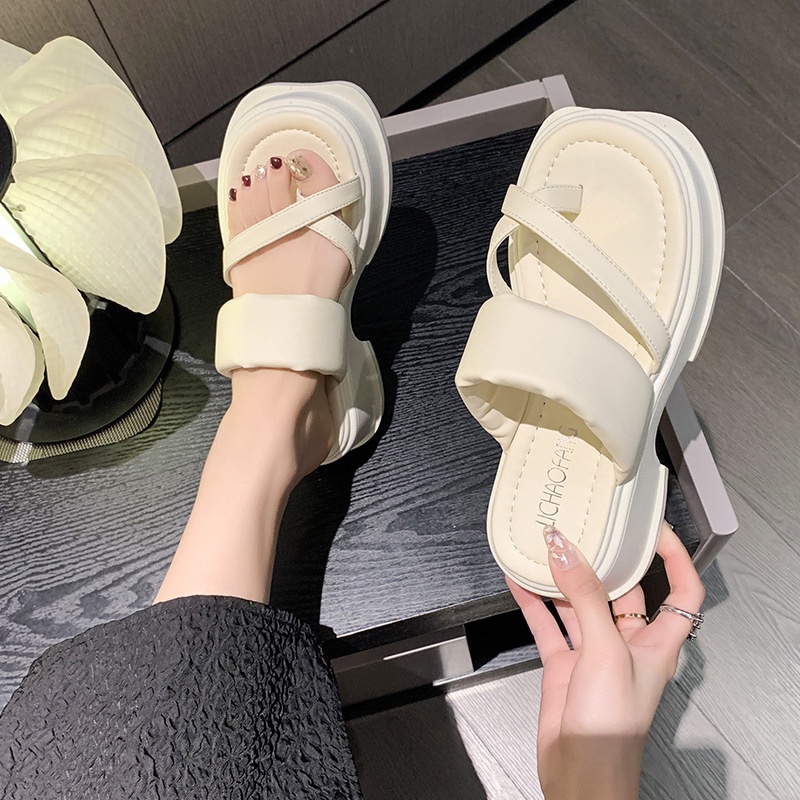 Dép Xỏ Ngón Đế Dày 5.5CM Chống Trượt Thời Trang Hàn Quốc 2023 Cho Nữ