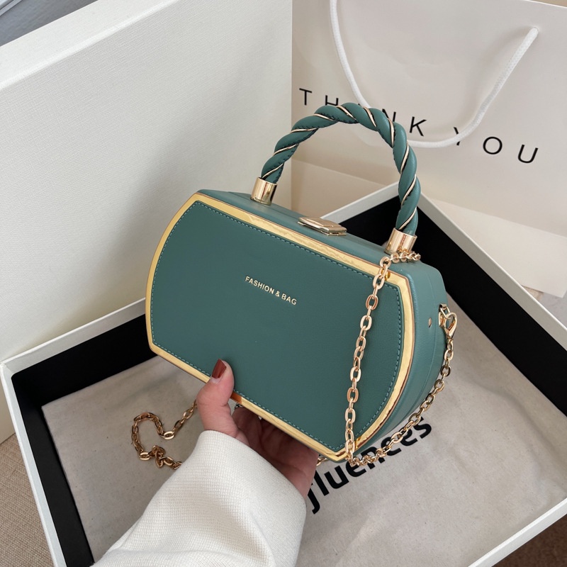 Túi Xách Đeo Vai Màu Sắc Tương Phản Phong Cách Thời Trang Đường Phố Cho Nữ