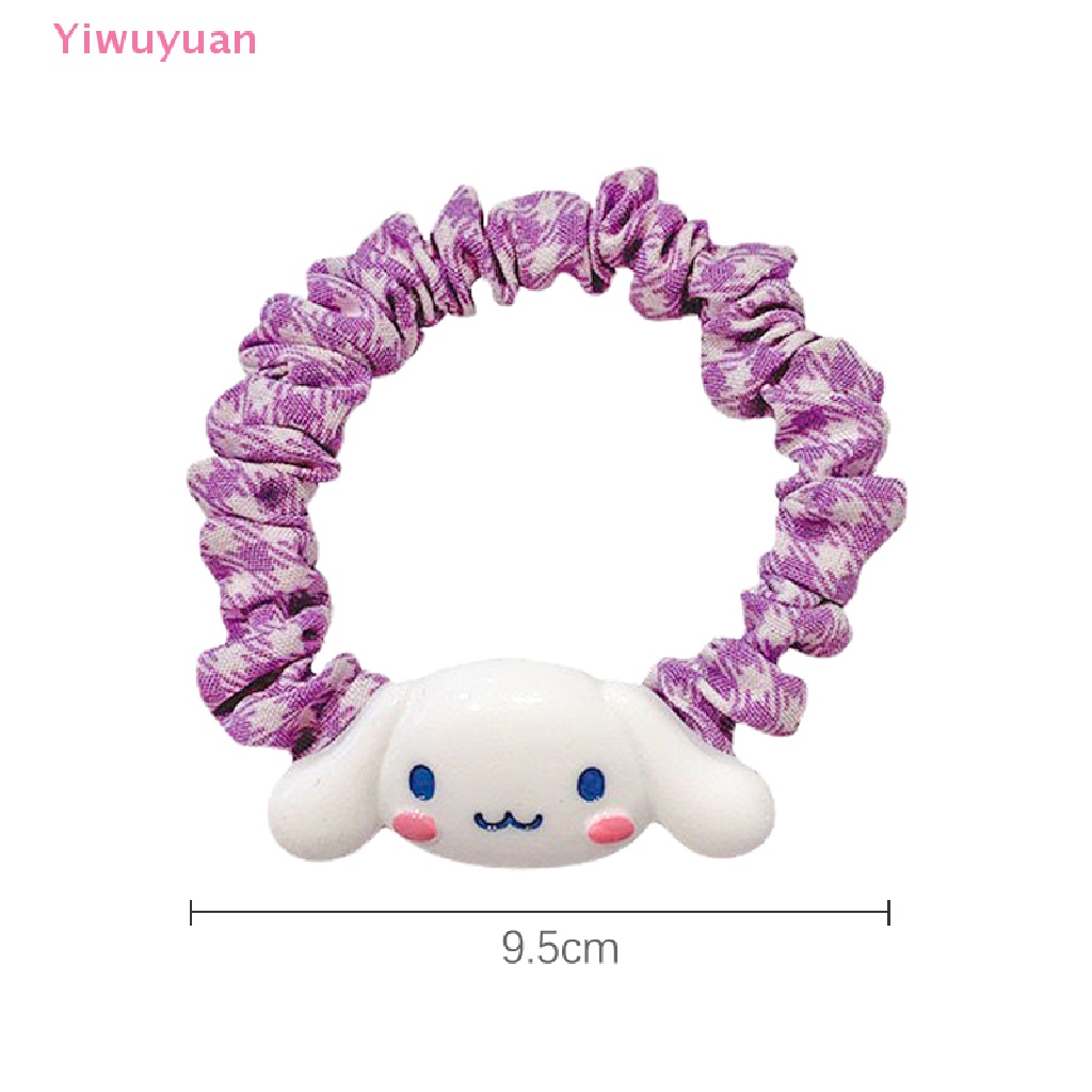 &lt; Yiwuyuan &gt; Dây Buộc Tóc Đuôi Ngựa Cỡ Lớn In Hình Hoạt Hình Cinnamon Lattic Girl Mùa Hè