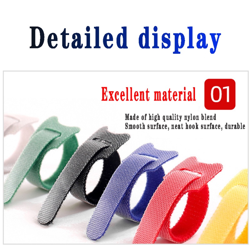 Set 5 Dây Quấn Cáp Sạc Nhanh Hình Chữ t Bằng Nilon Hai Mặt 15mm