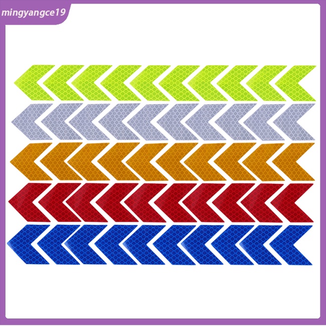 Bộ 10 Miếng Dán Phản Quang Chống Thấm Nước Hình Mũi Tên Trang Trí Thân Xe Hơi