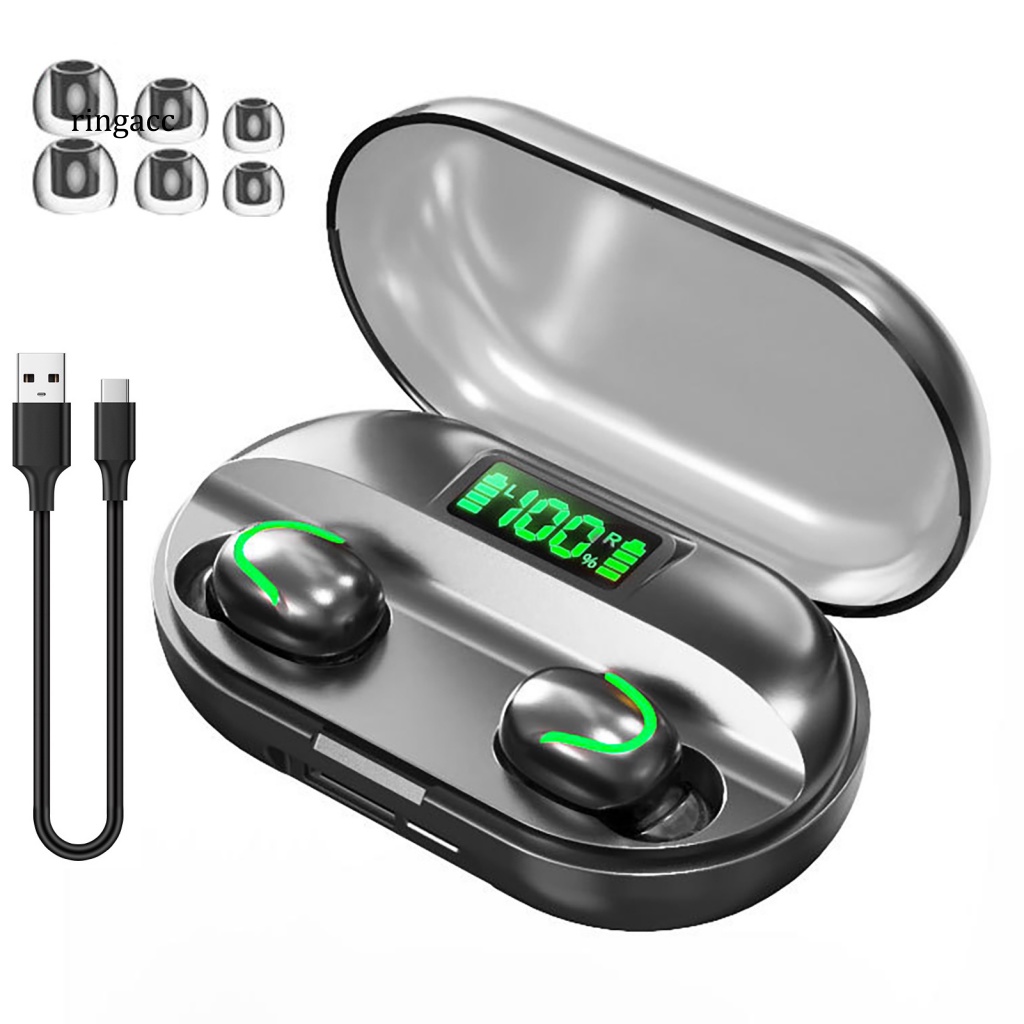 Tai Nghe Nhét Tai Bluetooth 5.0 Không Dây RGA T2 Âm Thanh Nổi Giảm Tiếng Ồn Có Đèn LED Chất Lượng Cao