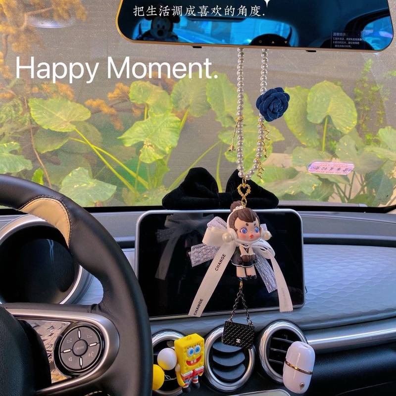 Xiaohongshu Chery Small Ant Screen BMW Mini Dashboard Bow Interior Decoration Decoration Sequins OLTH