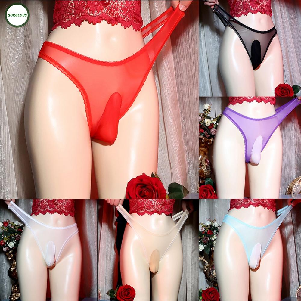 GORGEOUS~Sexy Men Sexy Lingerie Mesh Elastic Underwear Long Sheath Briefs Trunks Panties