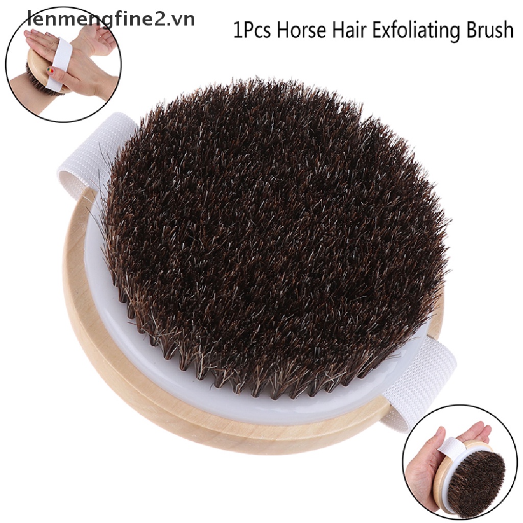 1 Bàn Chải Tắm Lông Ngựa Tự Nhiên Tẩy Tế Bào Chết Da Khô 2.vn