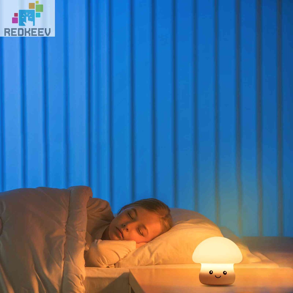 Đèn Ngủ Để Bàn Hình Cây Nấm 1200mAh Kèm Điều Khiển Từ Xa