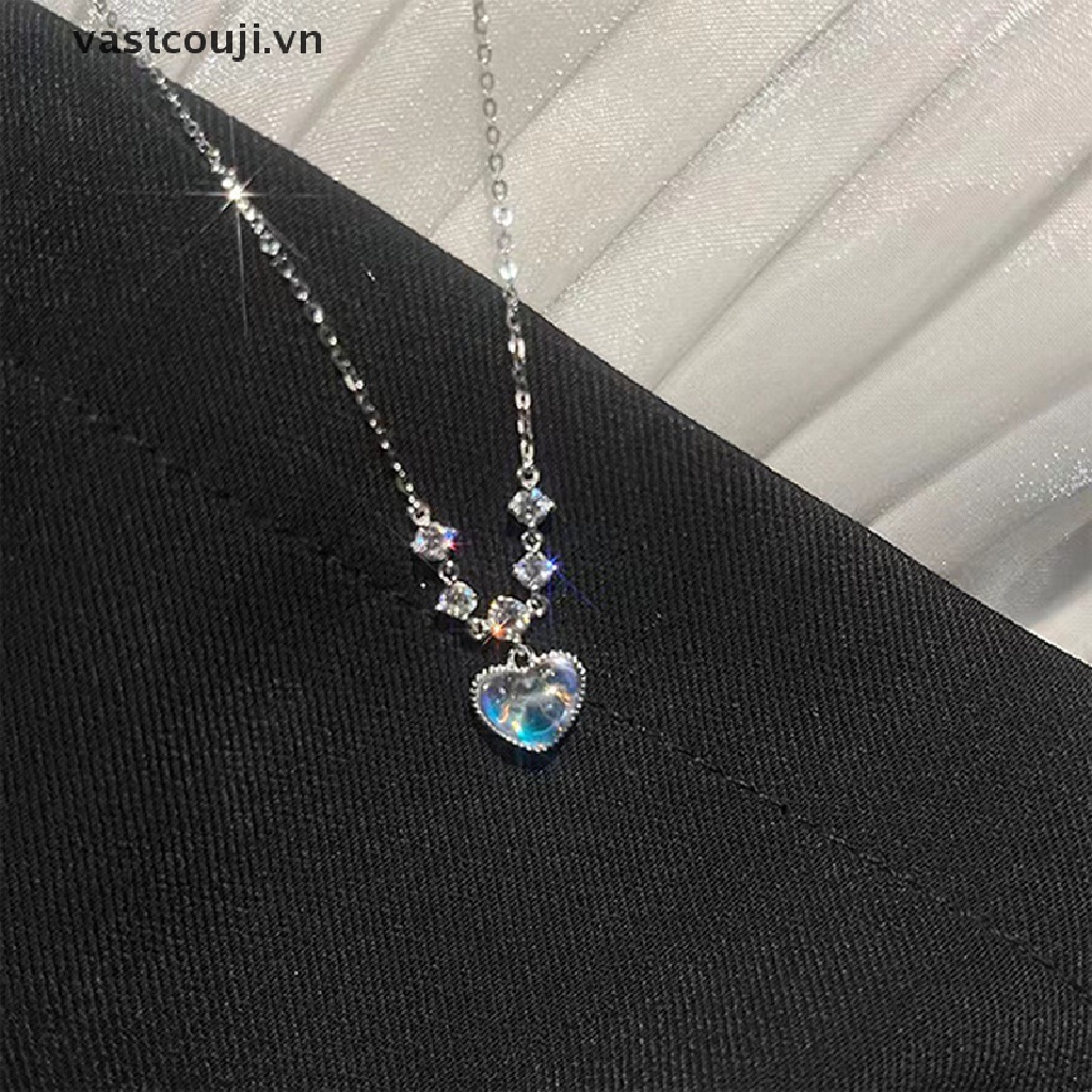 Vòng cổ Mặt Trái Tim Đính Đá Zircon Lấp Lánh Thời Trang Cho Nữ