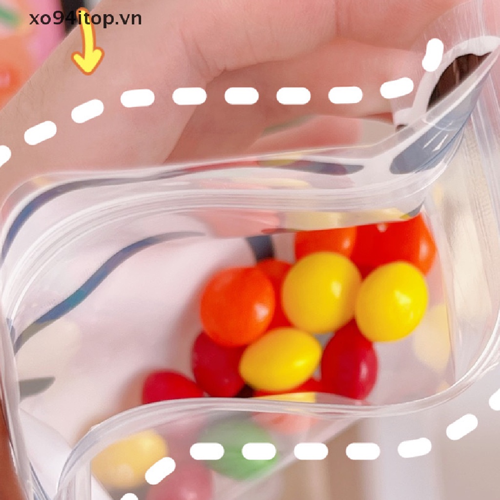 Xoitop Set 5 Túi Zip Nhỏ Bằng Nhựa Poly Trong Suốt In Hình Chú Chó Hoạt Hình Đựng Bánh Kẹo Trang Sức Có Thể Đóng Lại