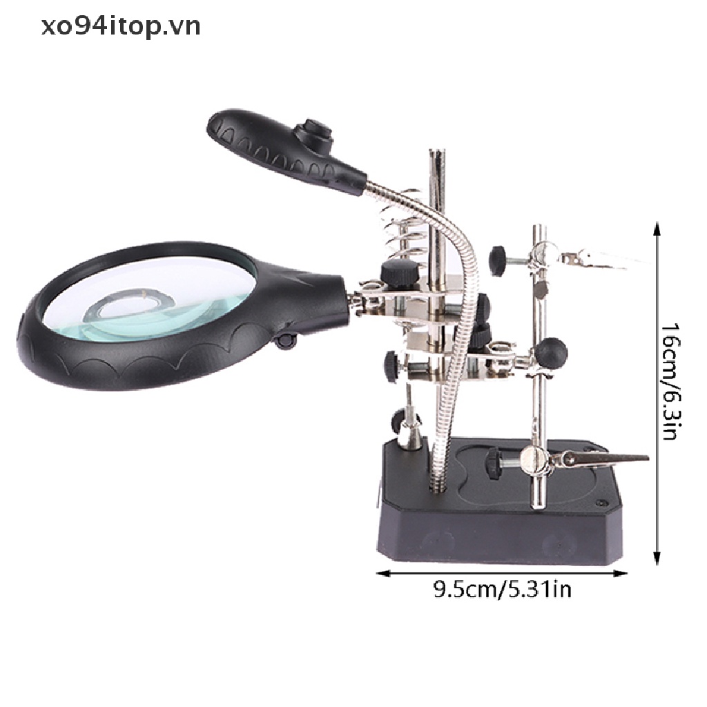 Xoitop 1 Cái Giá Đỡ Kim Loại Kính Lúp Led Điện Tử Hỗ Trợ Hàn Sắt VN