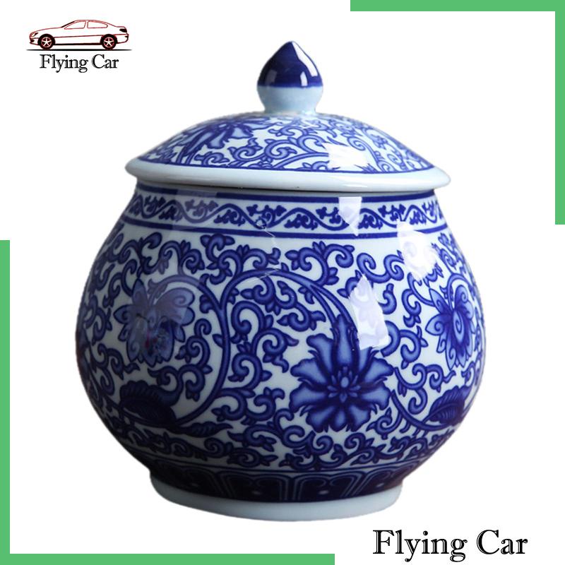 [Lzdjfmy2] Bình Hoa Gốm Sứ Trắng Xanh Lam Sắp Xếp Gọn Gàng Trang Trí Nội Thất