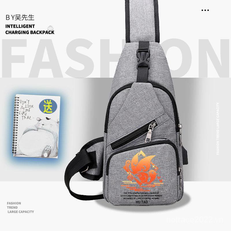 ★Genshin Impact★Túi Đeo Chéo Ngực In Hình Anime Hutao cos Game Merchandise Thời Trang Cho Nam Và Nữ