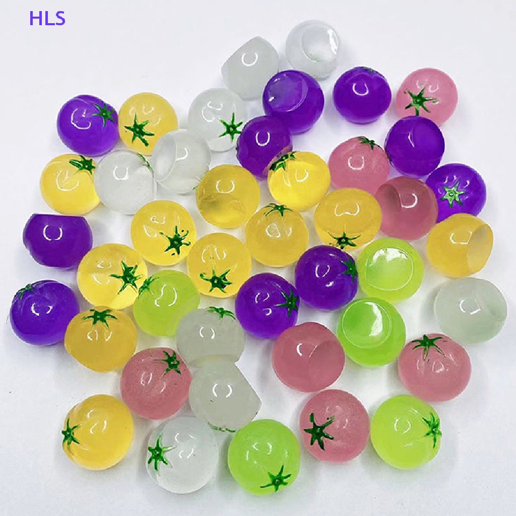 Set 5 Quả Cam / Táo / Cà Chua Dạ Quang Mini Bằng Nhựa Resin DIY Trang Trí Nhà Cửa