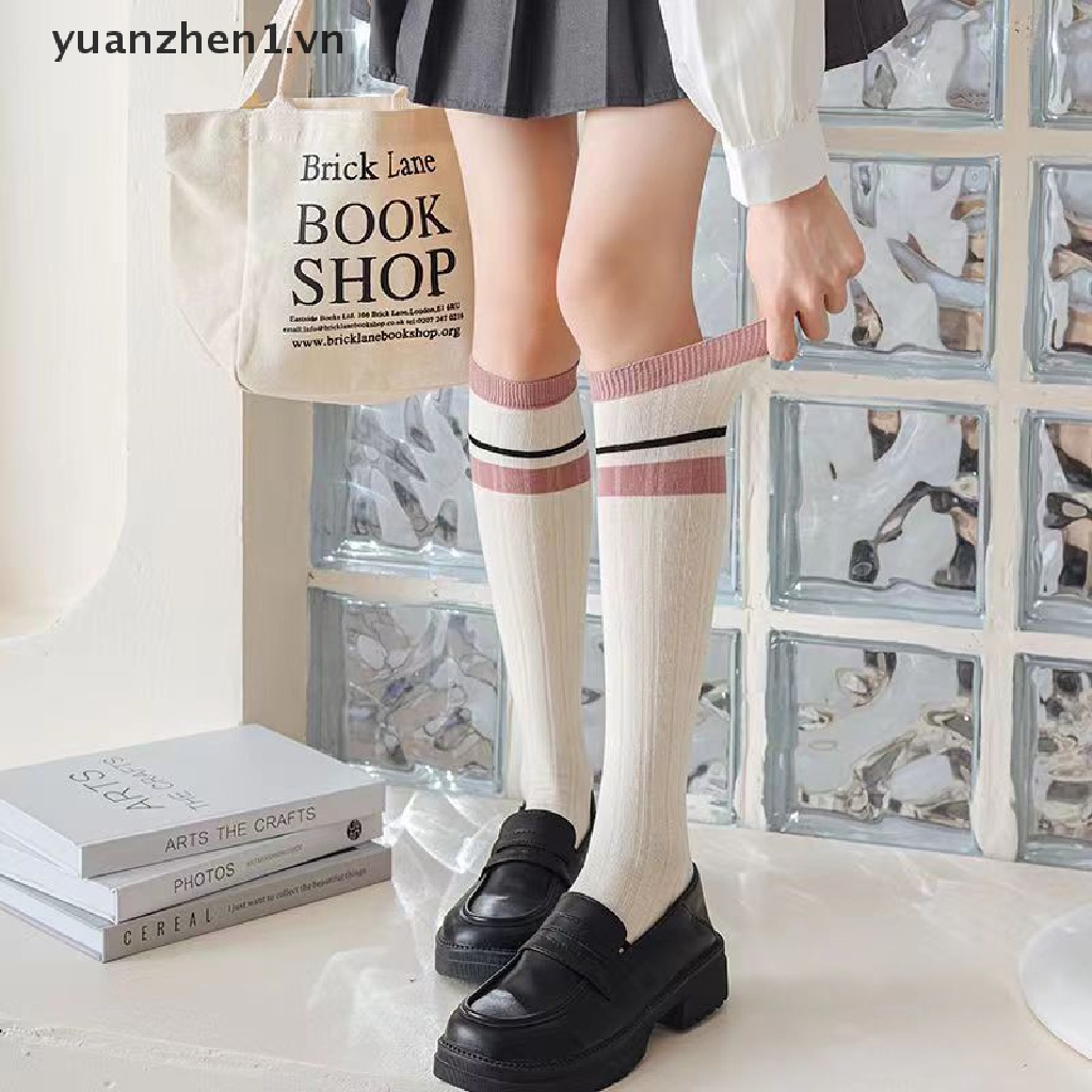 Vớ Dài Qua Gối Mỏng Thoáng Khí Thoải Mái Nhiều Màu Sắc Ngọt Ngào Cho Nữ