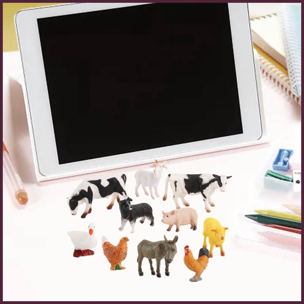 Bộ 12 Mô Hình Động Vật Nông Trại Sống Động Dùng Trang Trí