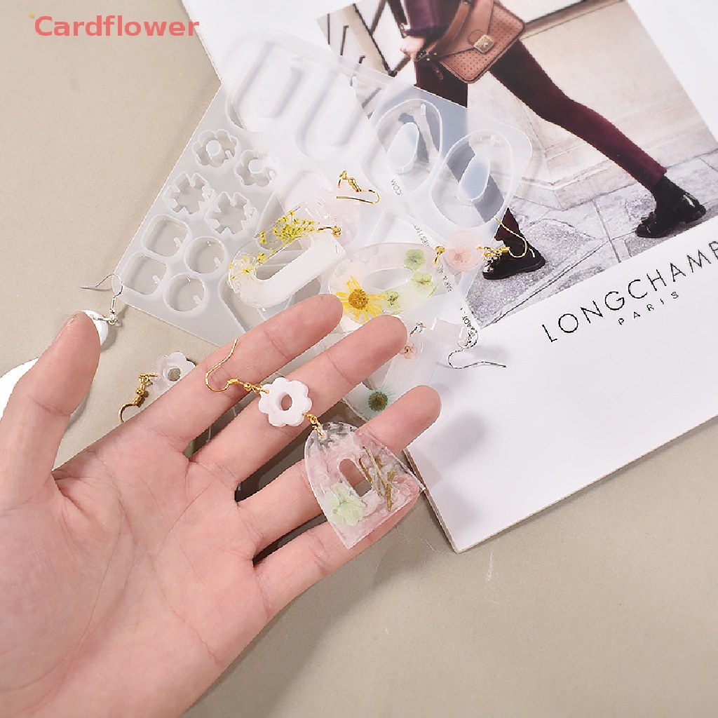< Cardflower > Khuôn Silicon Resin Làm Mặt Trang Sức Mặt Trăng Ngôi Sao Hình Học DIY Mới Dành Cho Người Mới Bắt Đầu