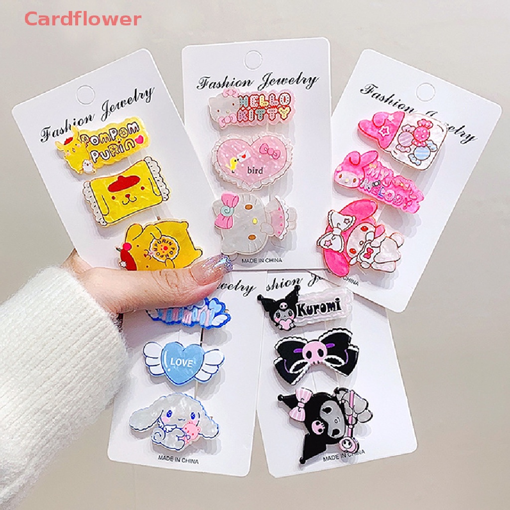 Bộ 3 Kẹp Tóc Hình Cinnamoroll Kuromi My Melody KT Sanrio Dễ Thương